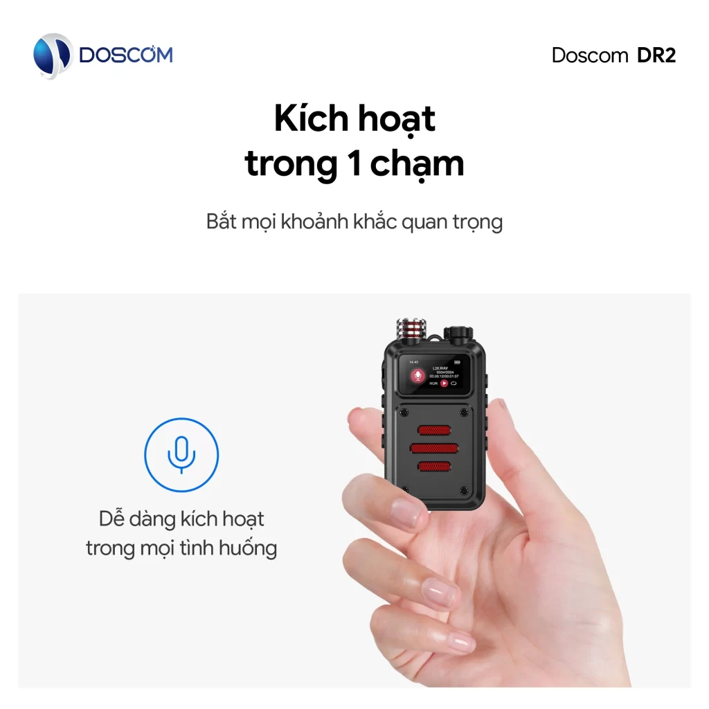 Thiết bị ghi âm chuyên nghiệp kích hoạt dễ dàng