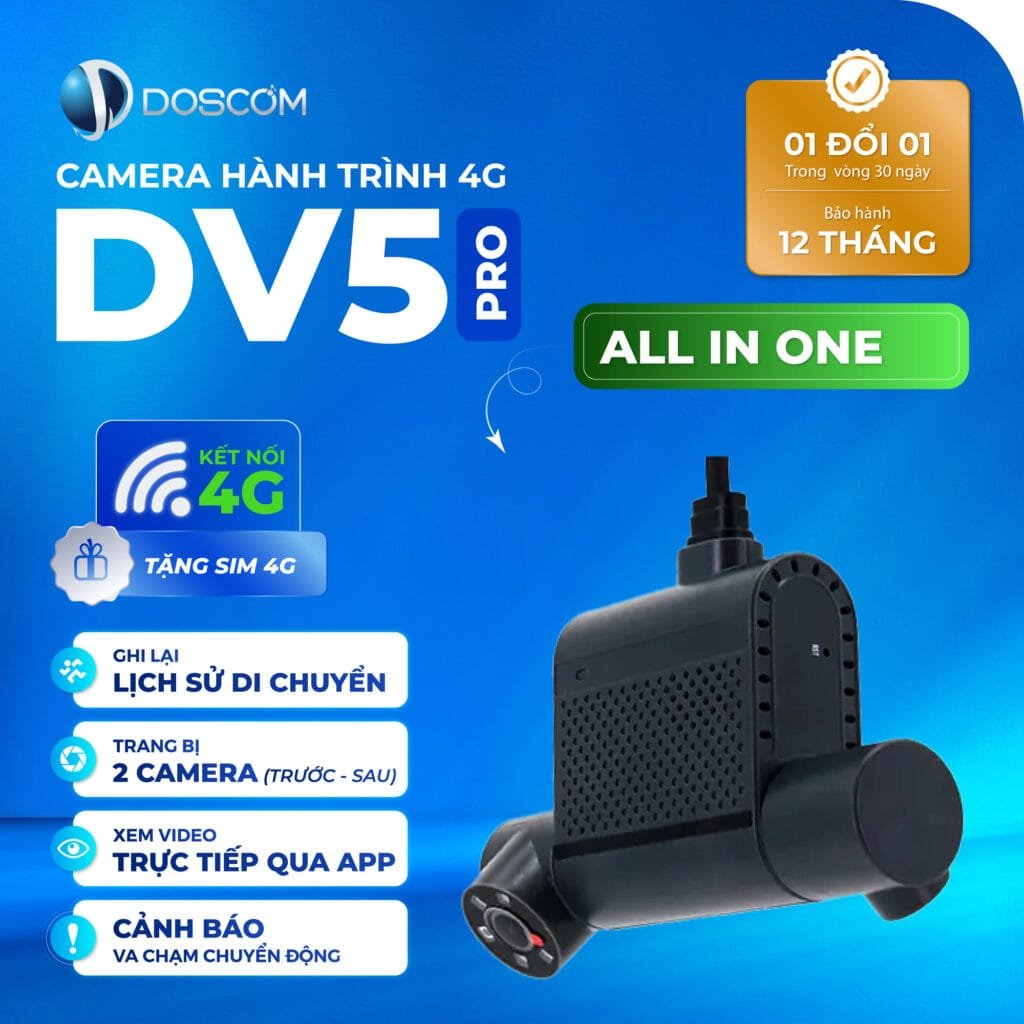 Camera hành trình 4G DV5 pro Doscom